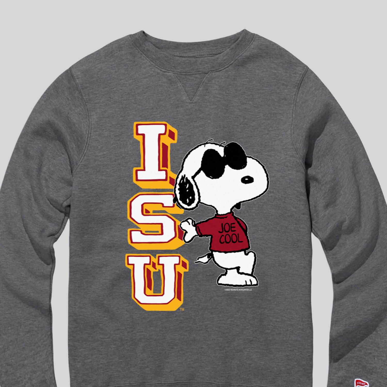 Peanuts x Iowa State Gray Joe Cool Crewneck Sweatshirt
